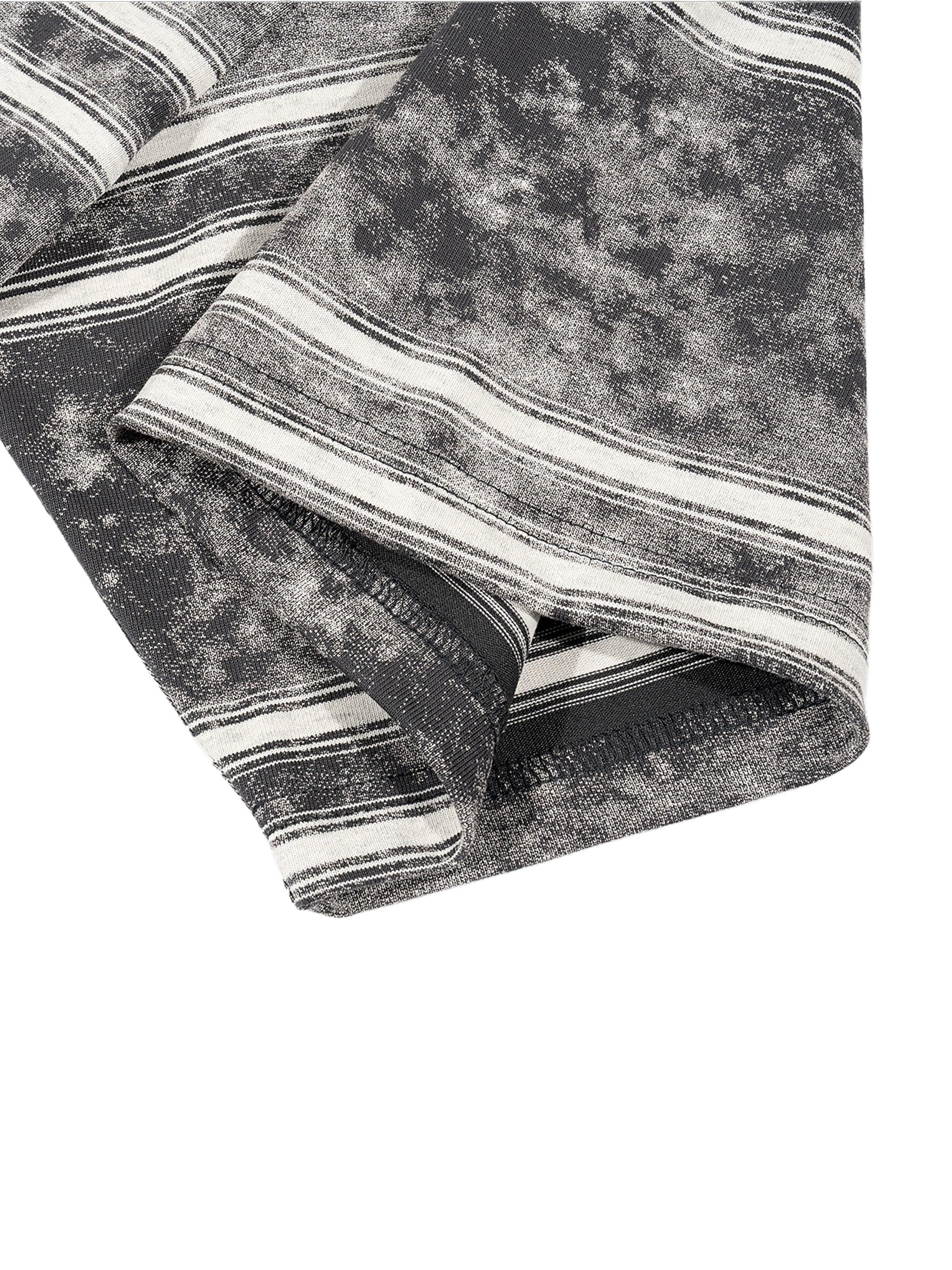 Vintage Snow-Washed Striped Boxy T-Shirt