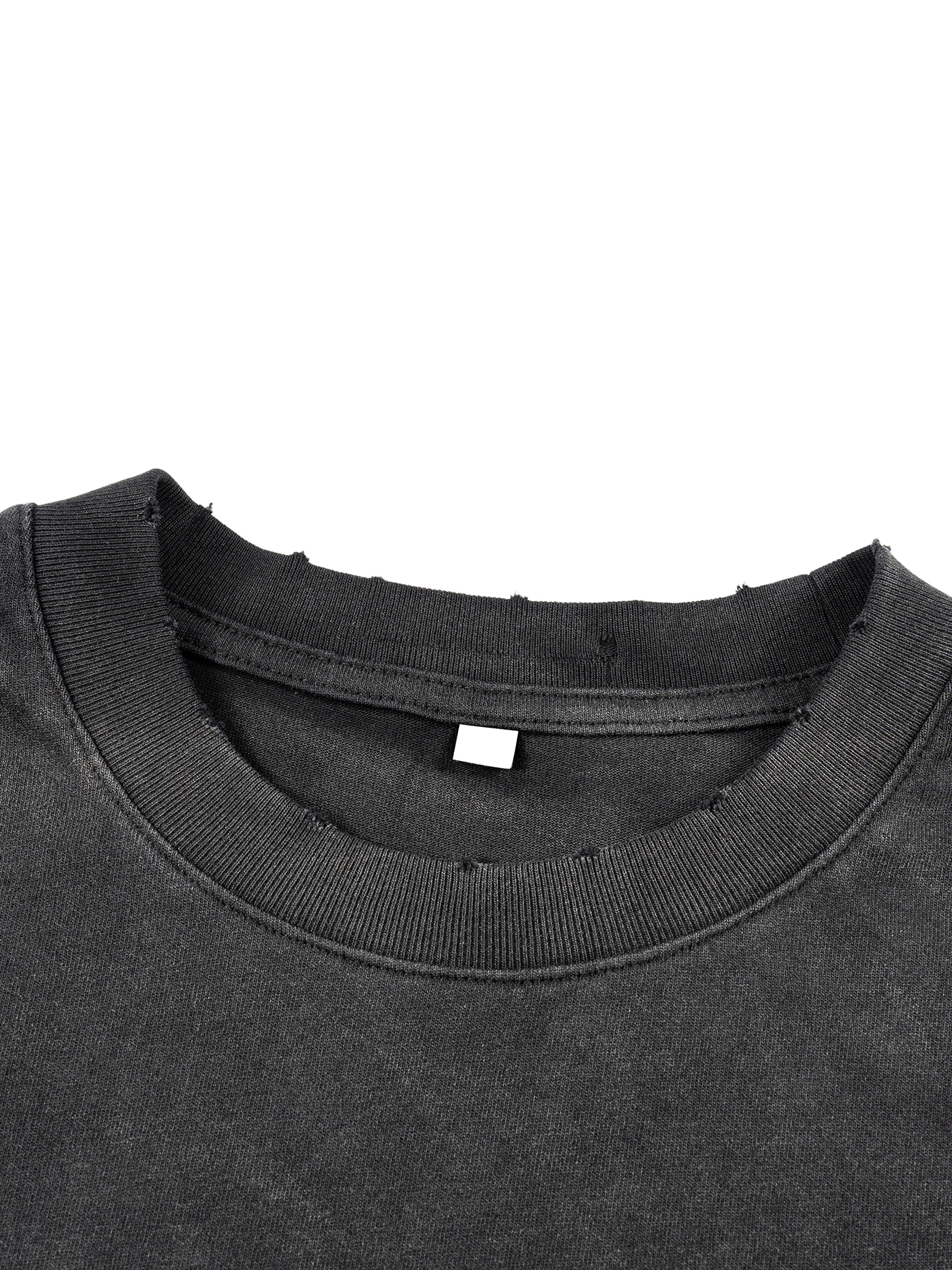Faux Layered Distressed Long Sleeve Tee