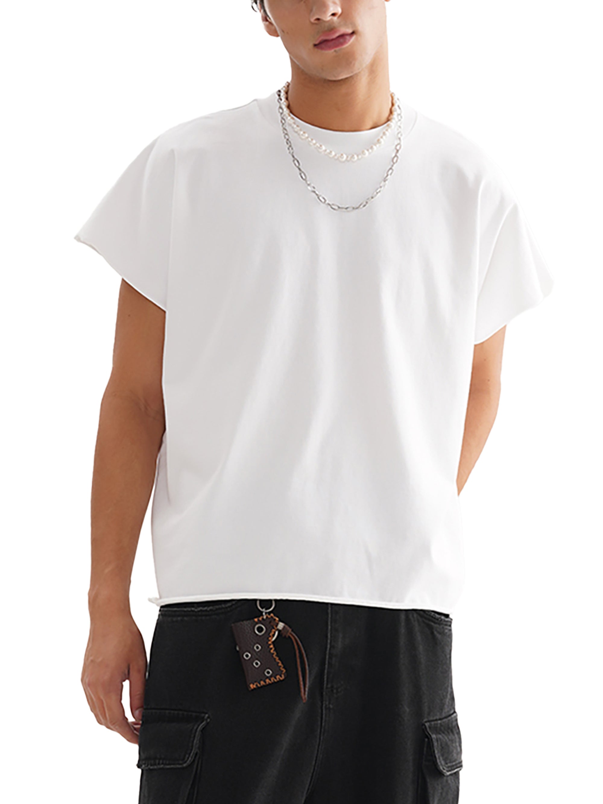 Raw Edge Boxy Cotton Tee