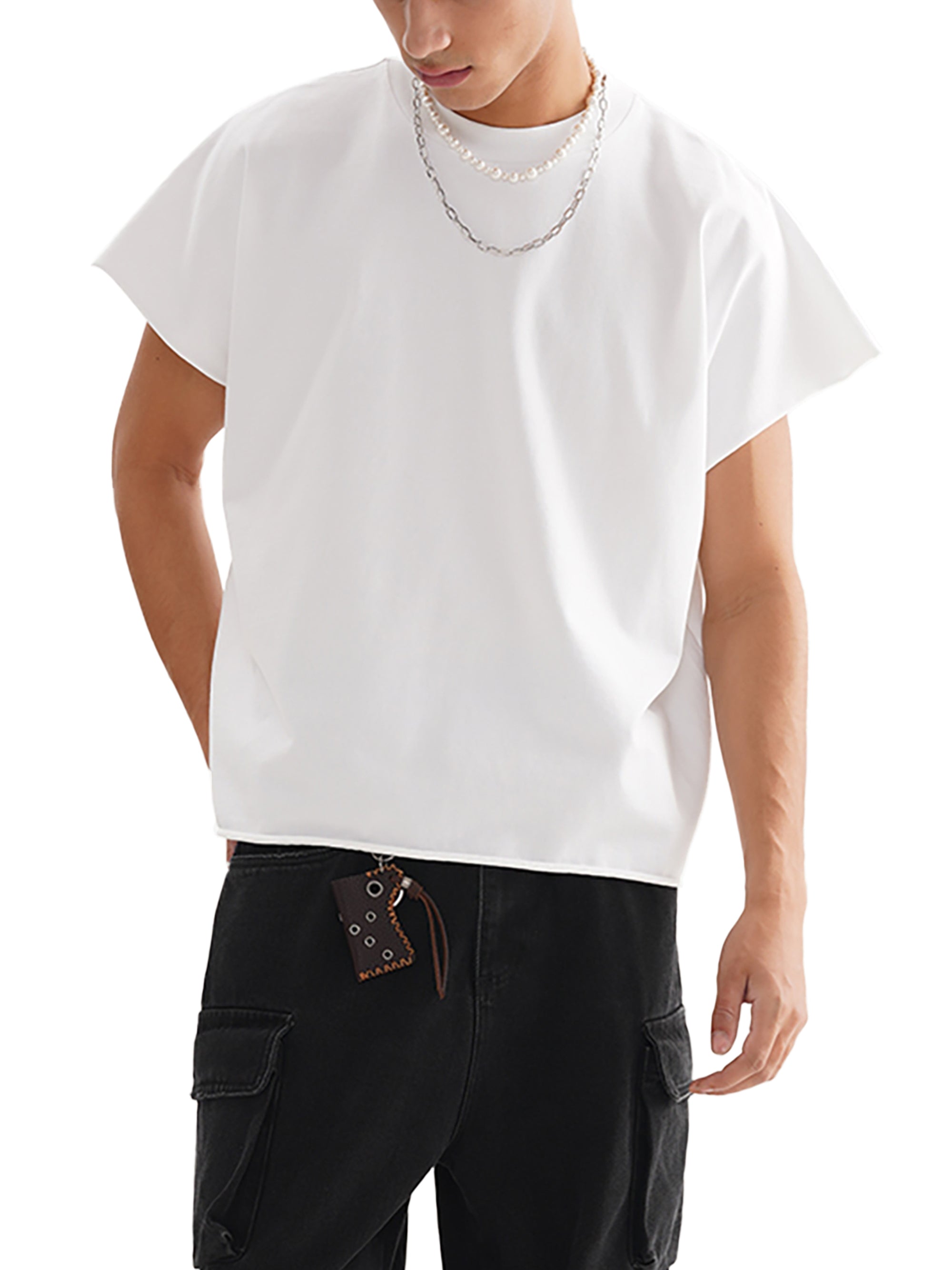 Raw Edge Boxy Cotton Tee