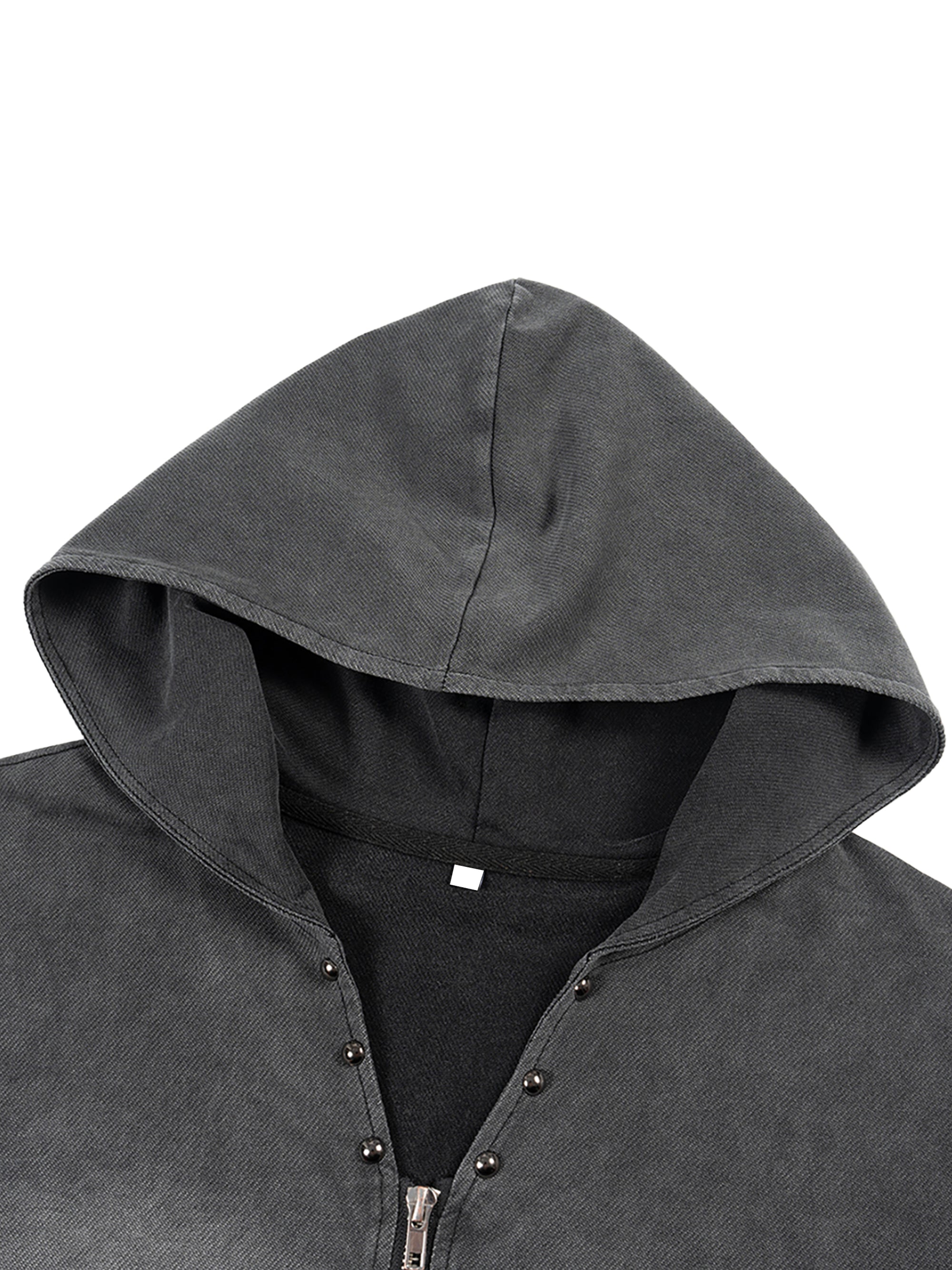 Washed Sleeveless Cotton Hoodie