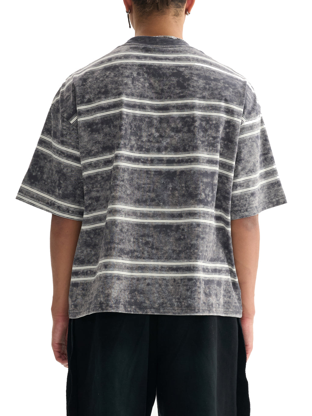 Vintage Snow-Washed Striped Boxy T-Shirt