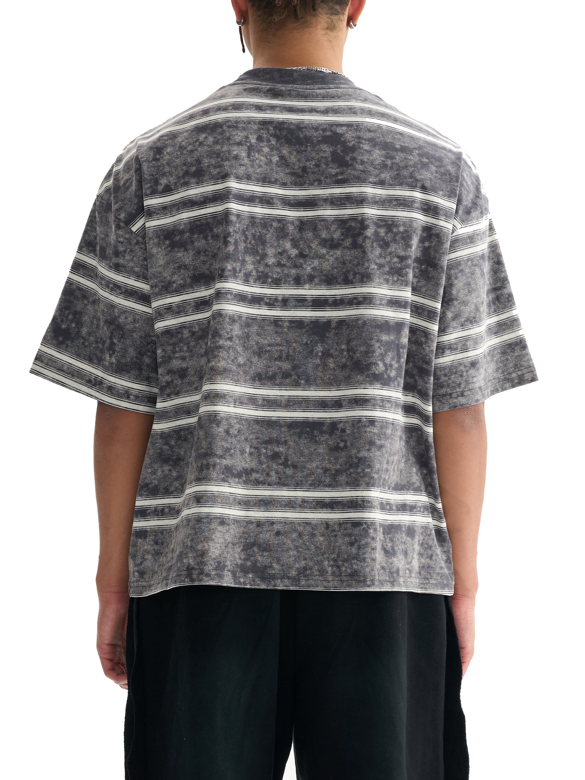 Vintage Snow-Washed Striped Boxy T-Shirt