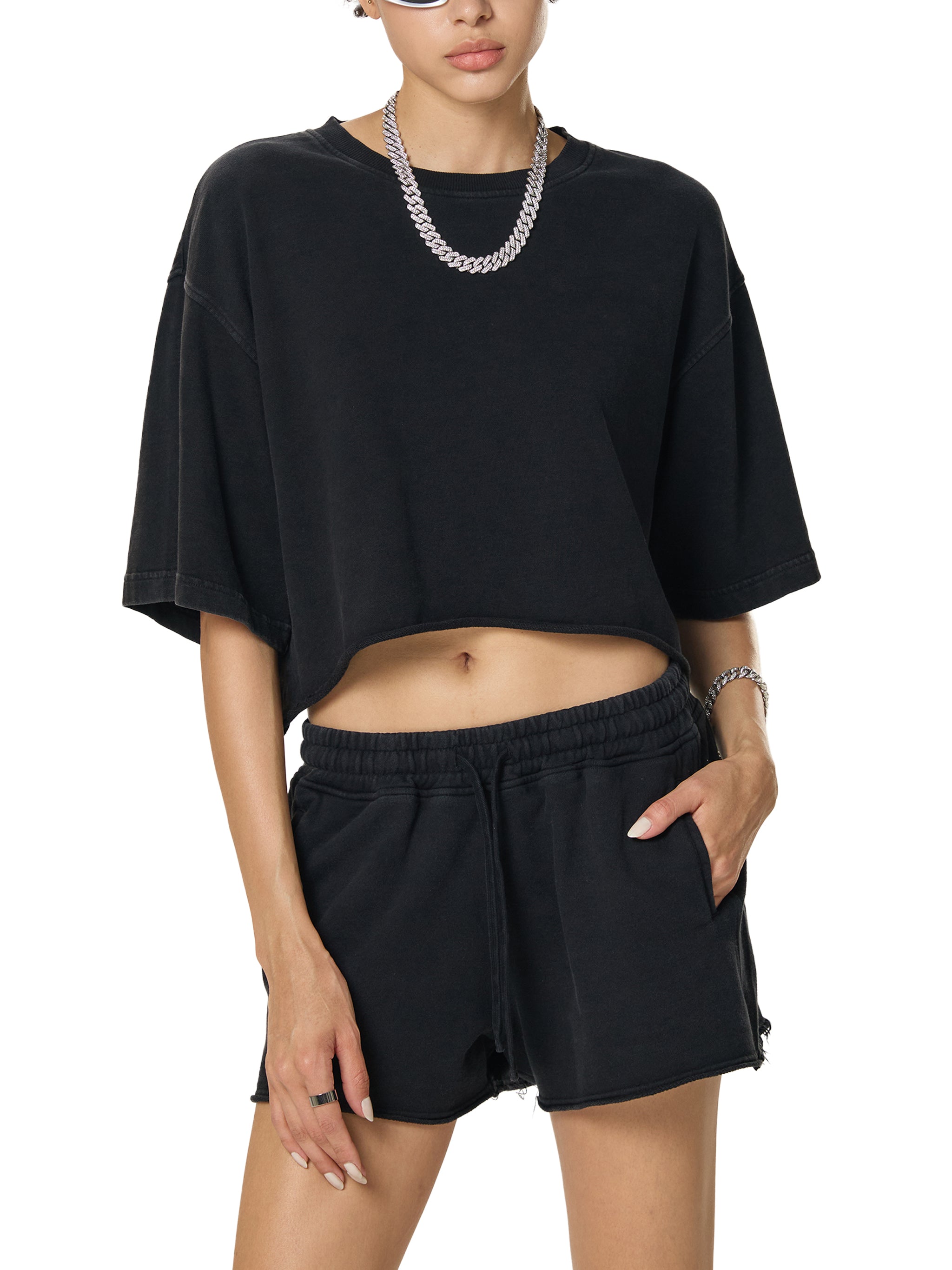 Women's Raw Edge Crop Top