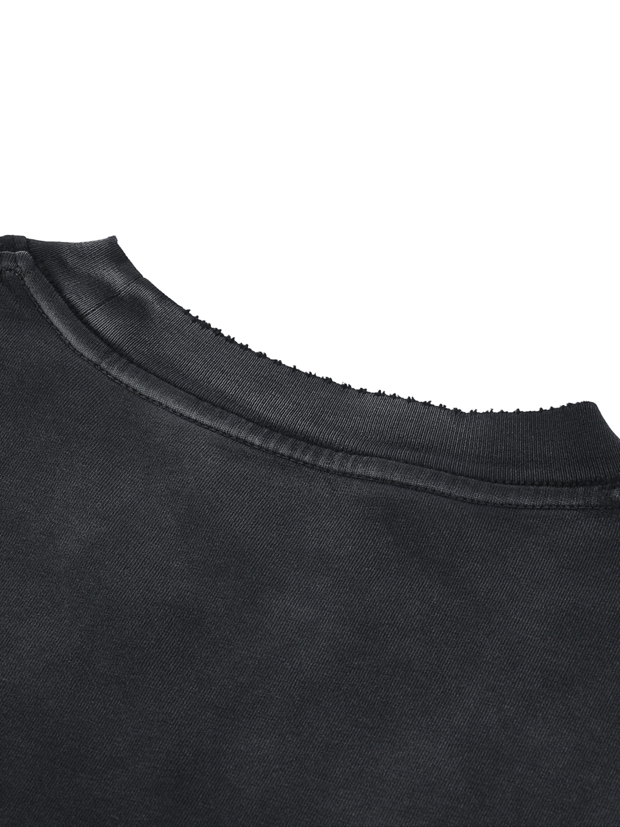 Sun-Fade Frayed Hem Oversized T-Shirt