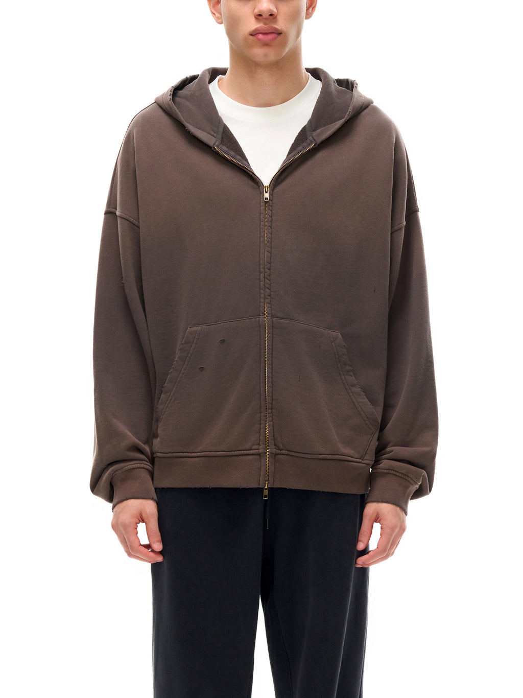 Vintage Sunfaded Zip Hoodie | Heavyweight Distressed