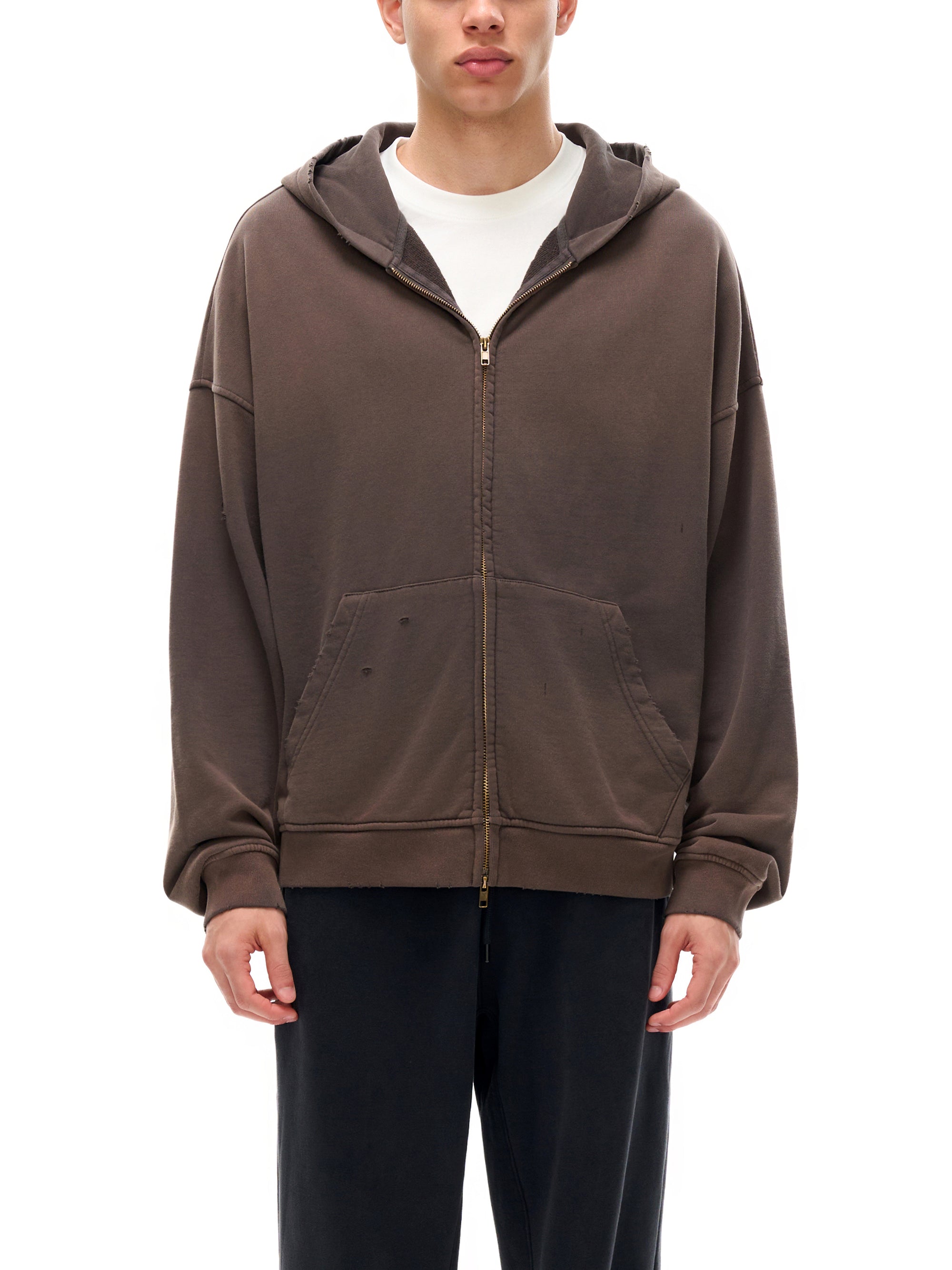 Vintage Sunfaded Zip Hoodie | Heavyweight Distressed