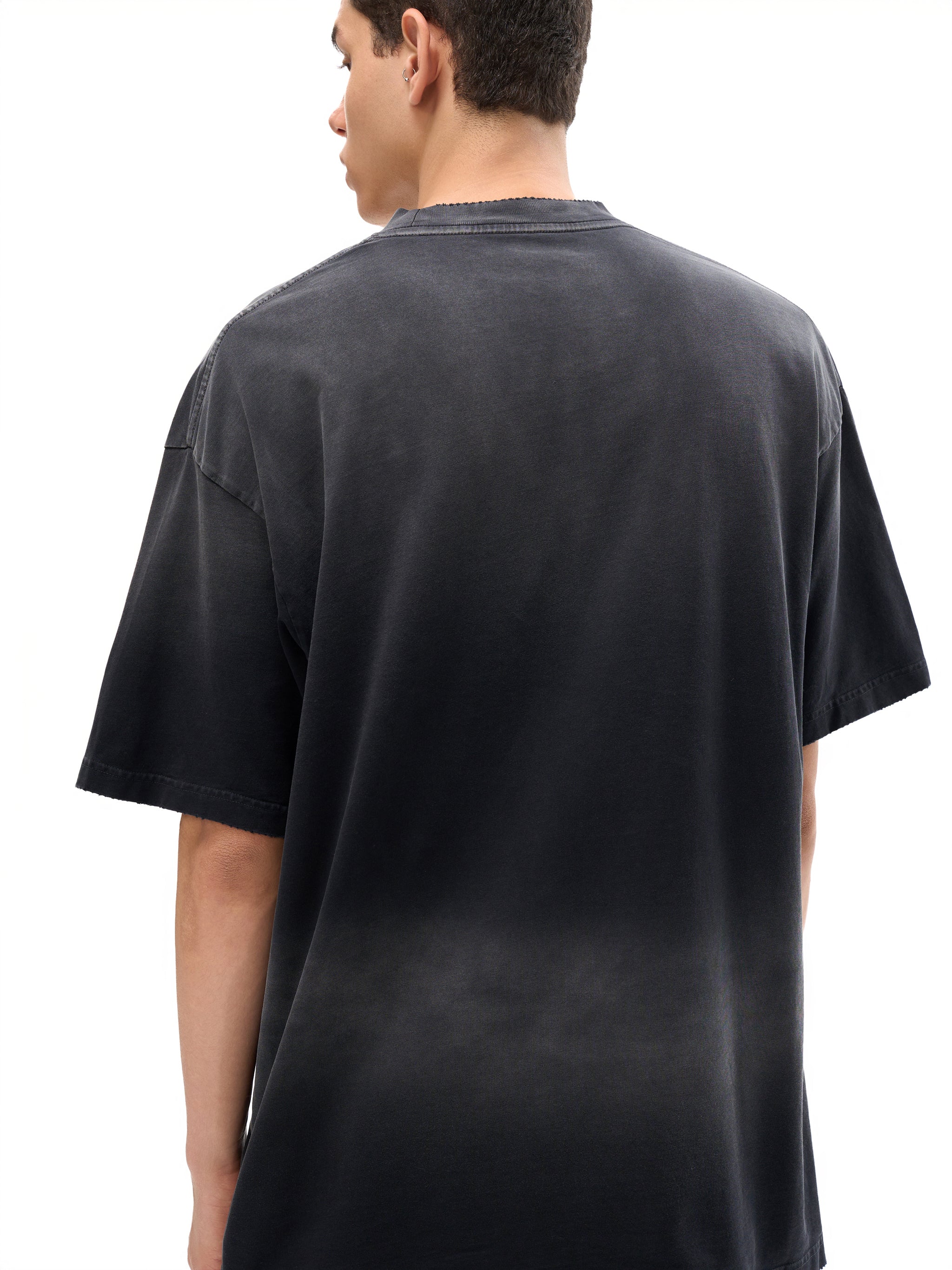 Sun-Fade Frayed Hem Oversized T-Shirt