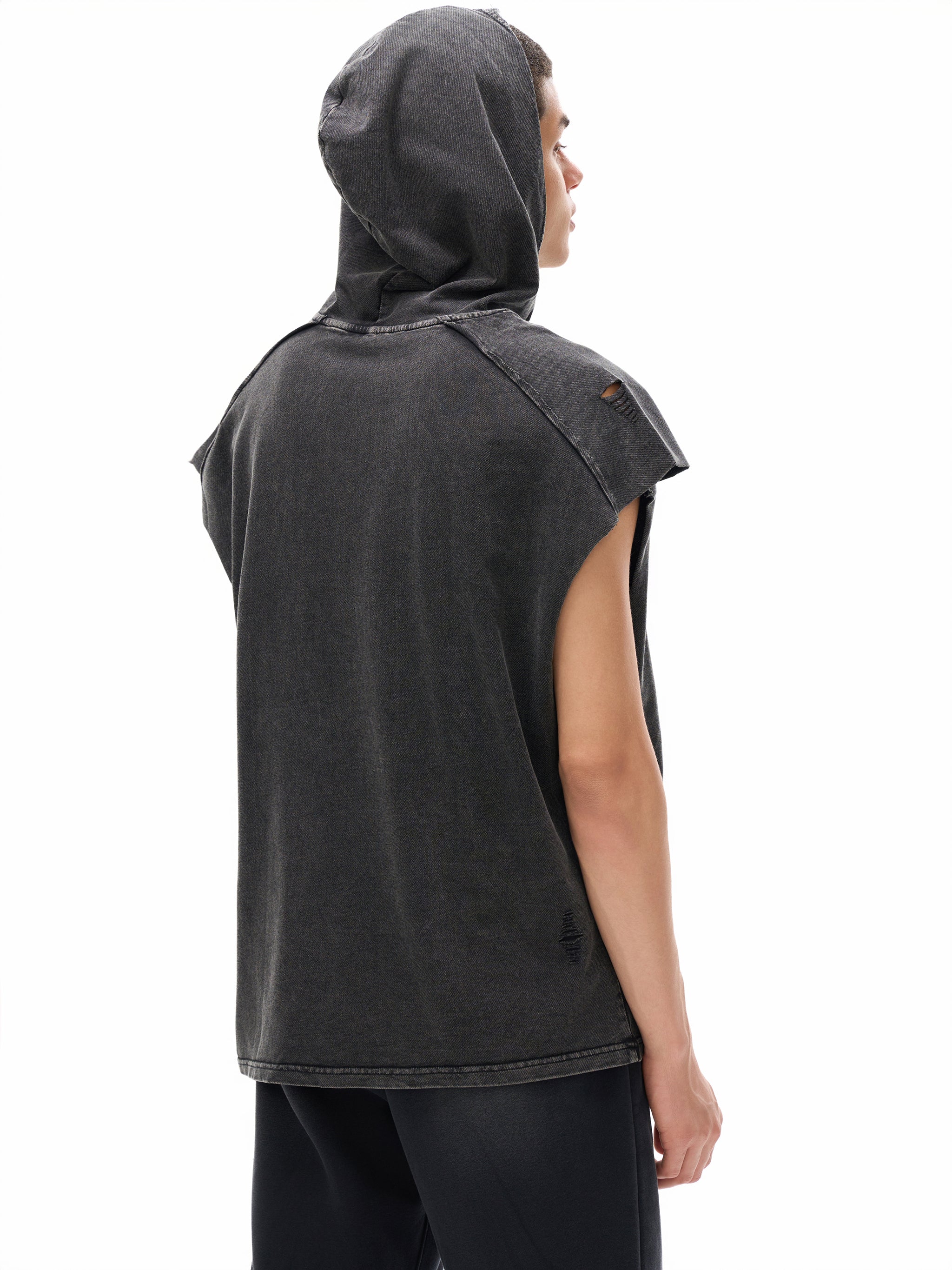 Boxy Hooded Cotton Tank Top