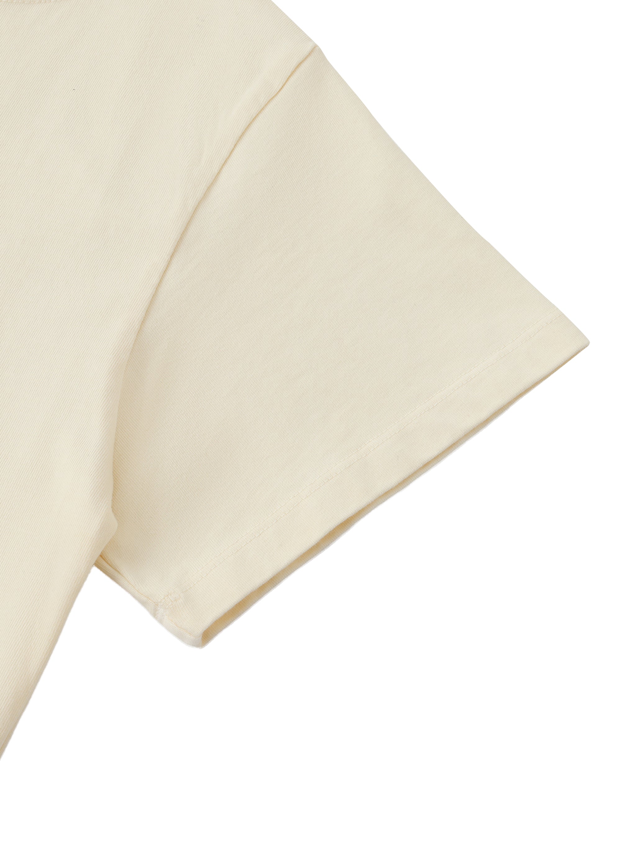 Rolled Hem Cotton Crop Tee | Off-Shoulder Fit