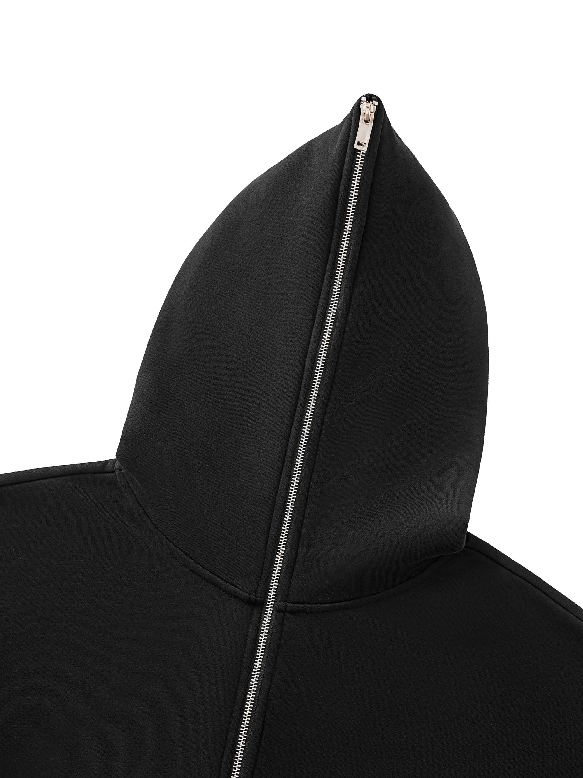 One More Shot | Fleeced Full-Zip Boxy Hoodie