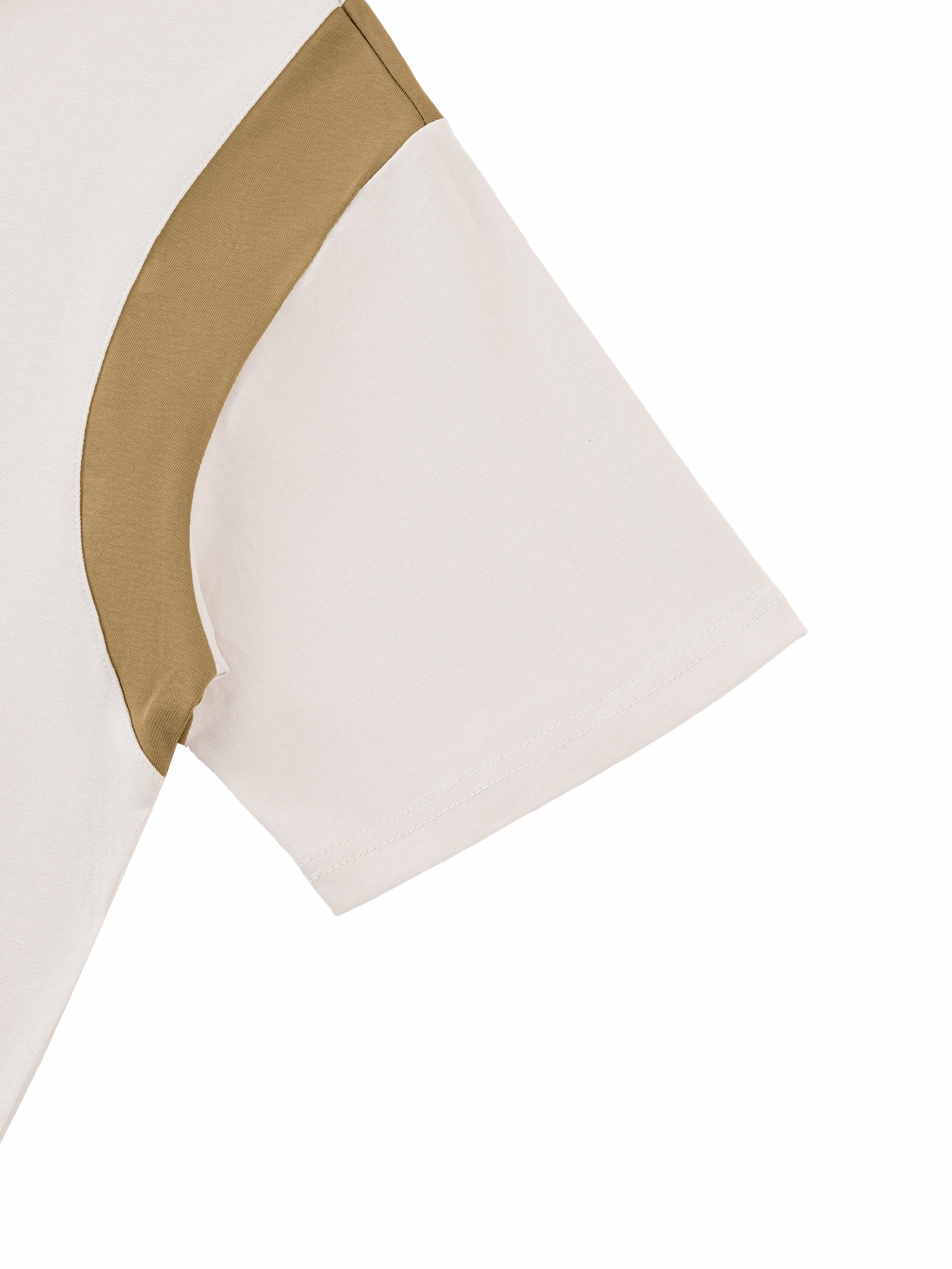 Two-Tone Contrast Panel Cotton Polo Shirt