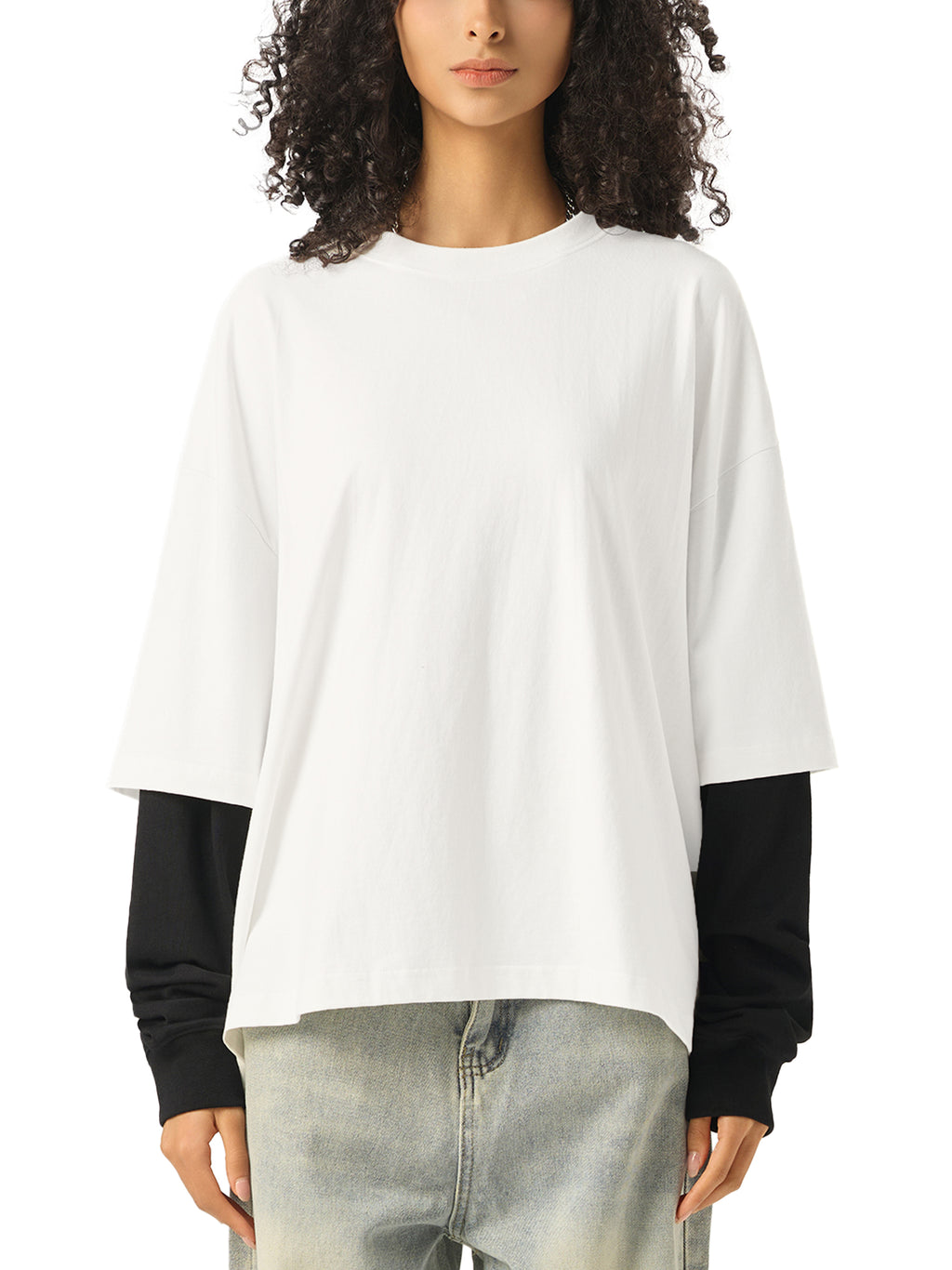 LIMITLESS | Wing Graphic Layered Sleeve T-Shirt