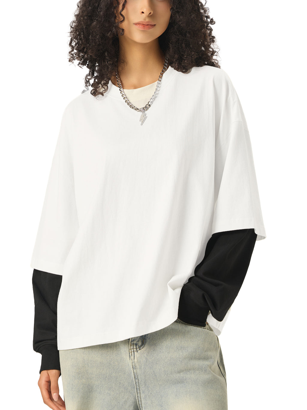 LIMITLESS | Wing Graphic Layered Sleeve T-Shirt