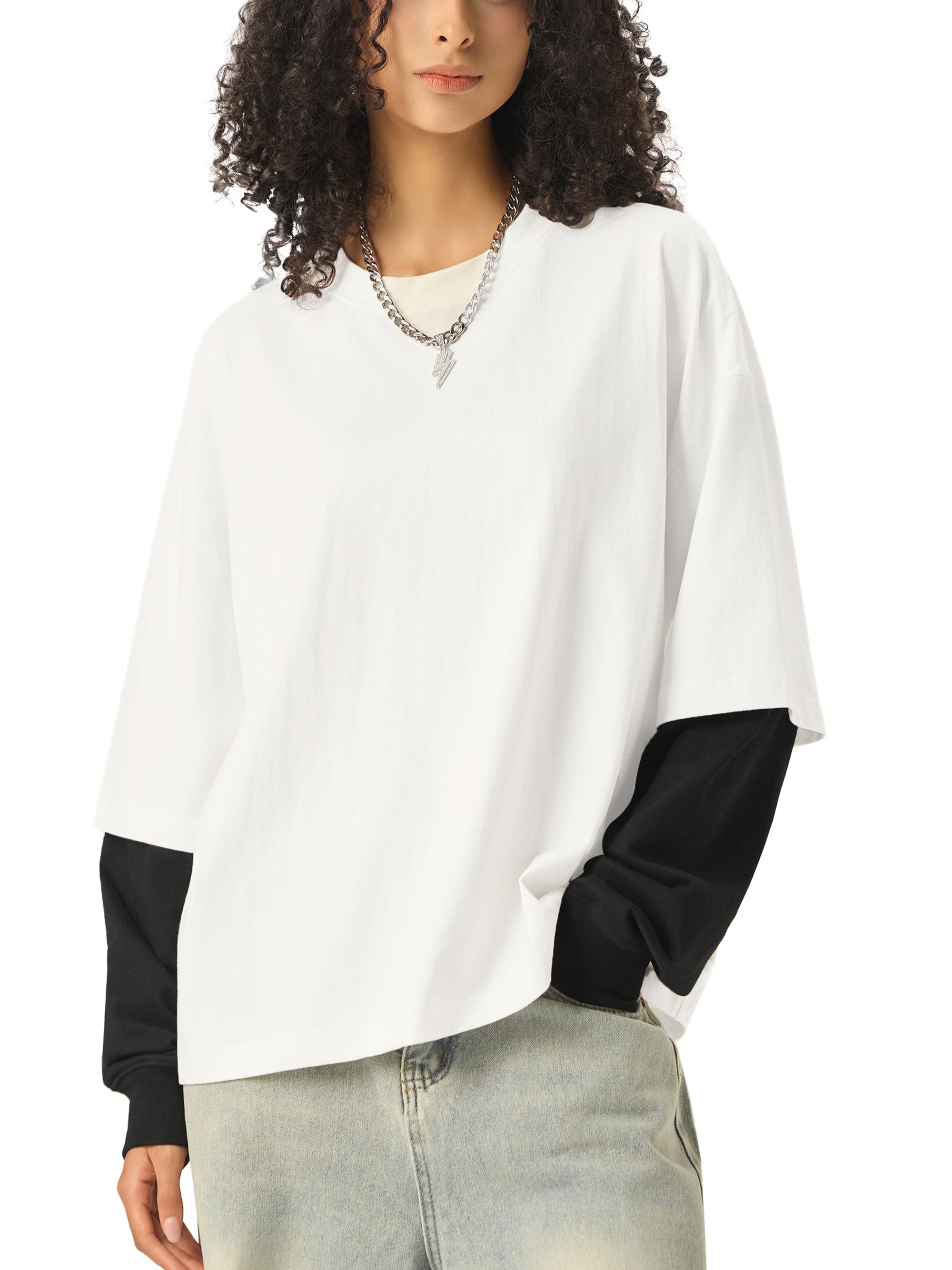 LIMITLESS | Wing Graphic Layered Sleeve T-Shirt