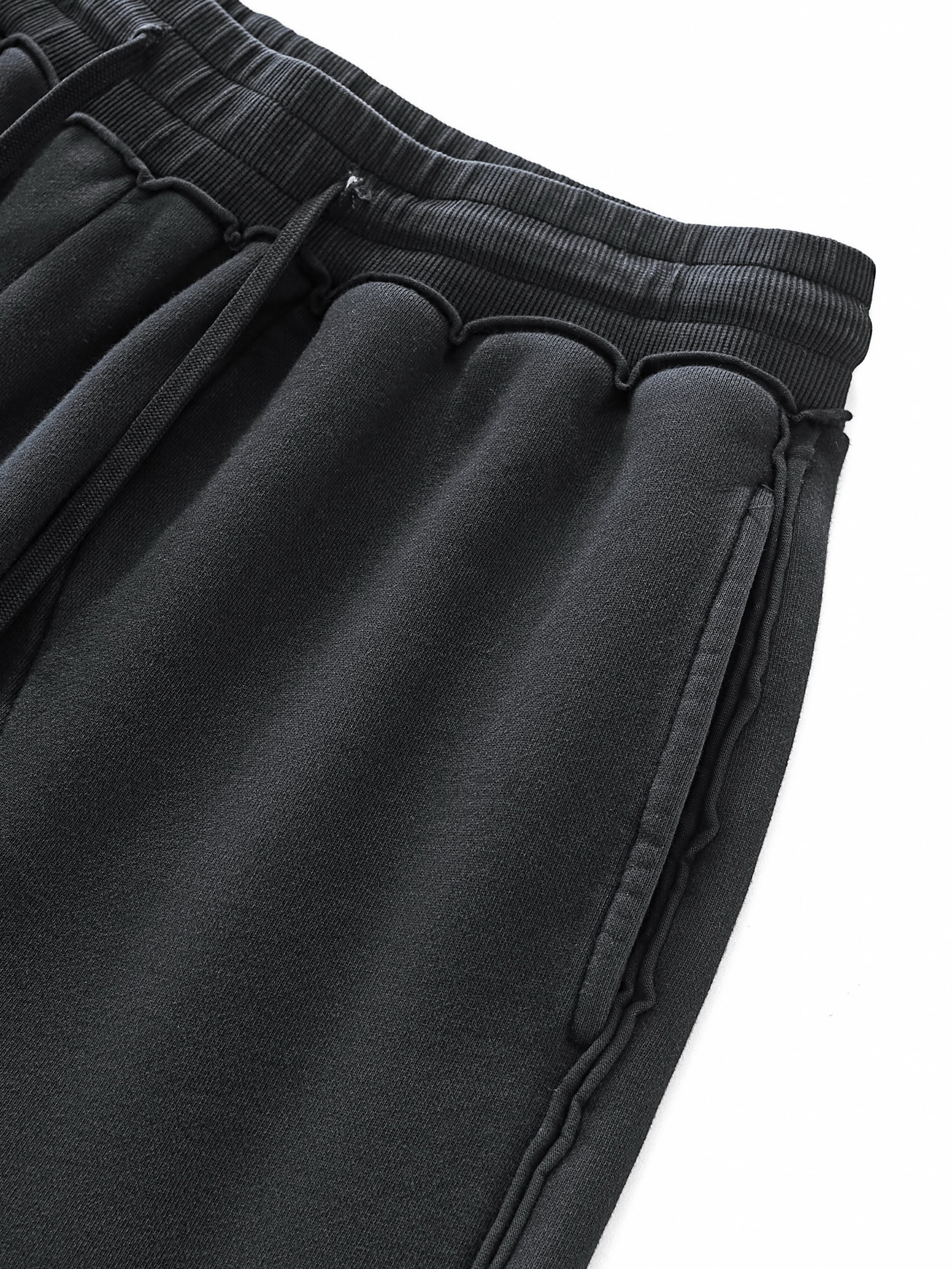 Men’s Raw-Seam Enzyme Washed Sweatpants